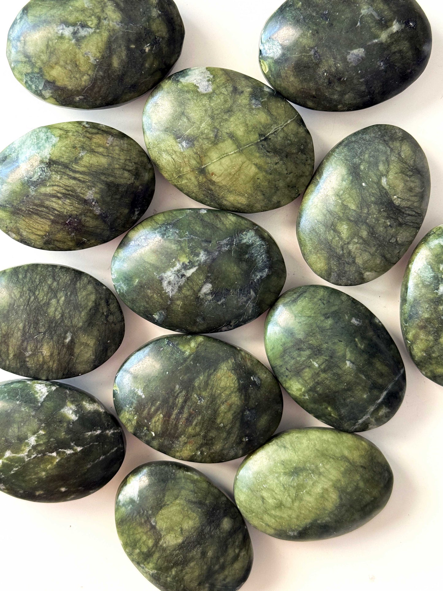 Serpentine Jade Palm Stone