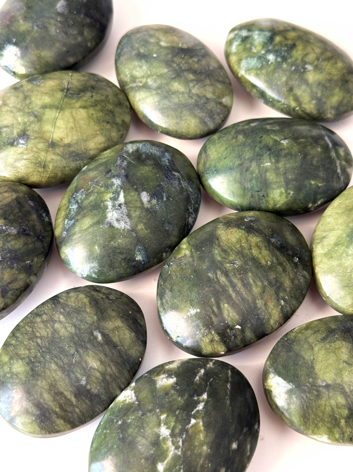 Serpentine Jade Palm Stone