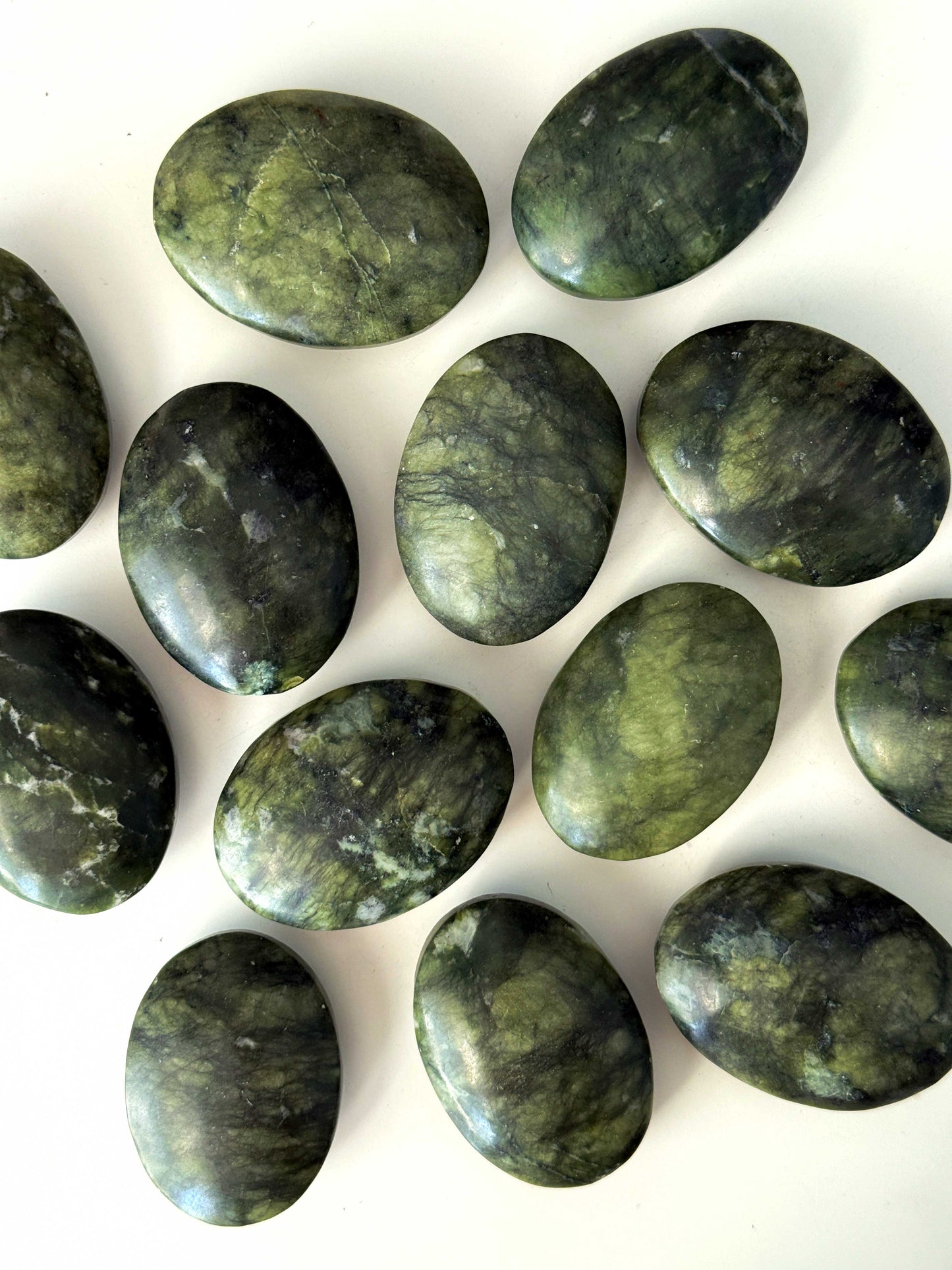 Serpentine Jade Palm Stone