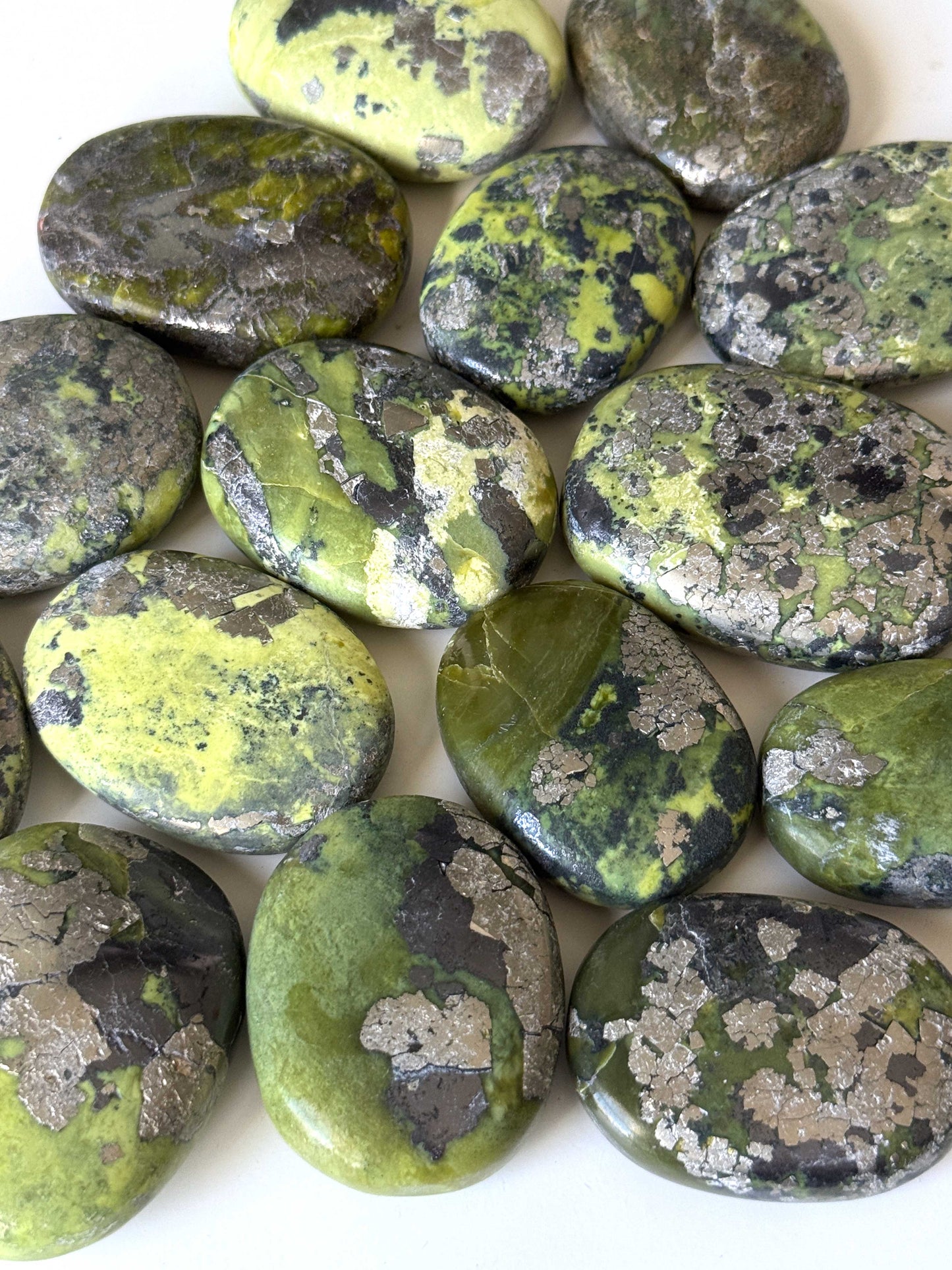 Serpentine Pyrite Palm Stone
