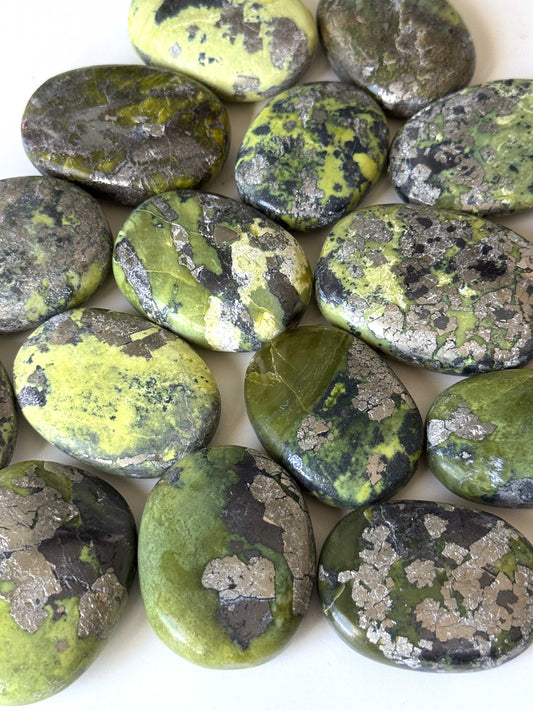 Serpentine Pyrite Palm Stone