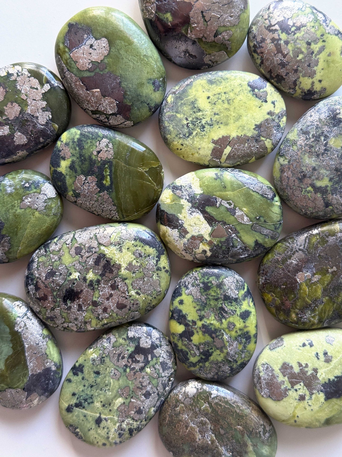 Serpentine Pyrite Palm Stone