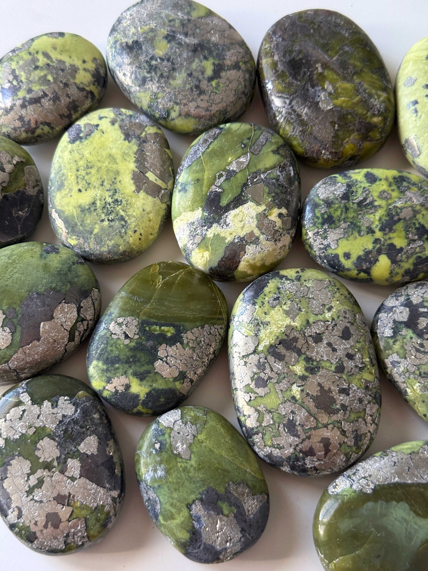 Serpentine Pyrite Palm Stone