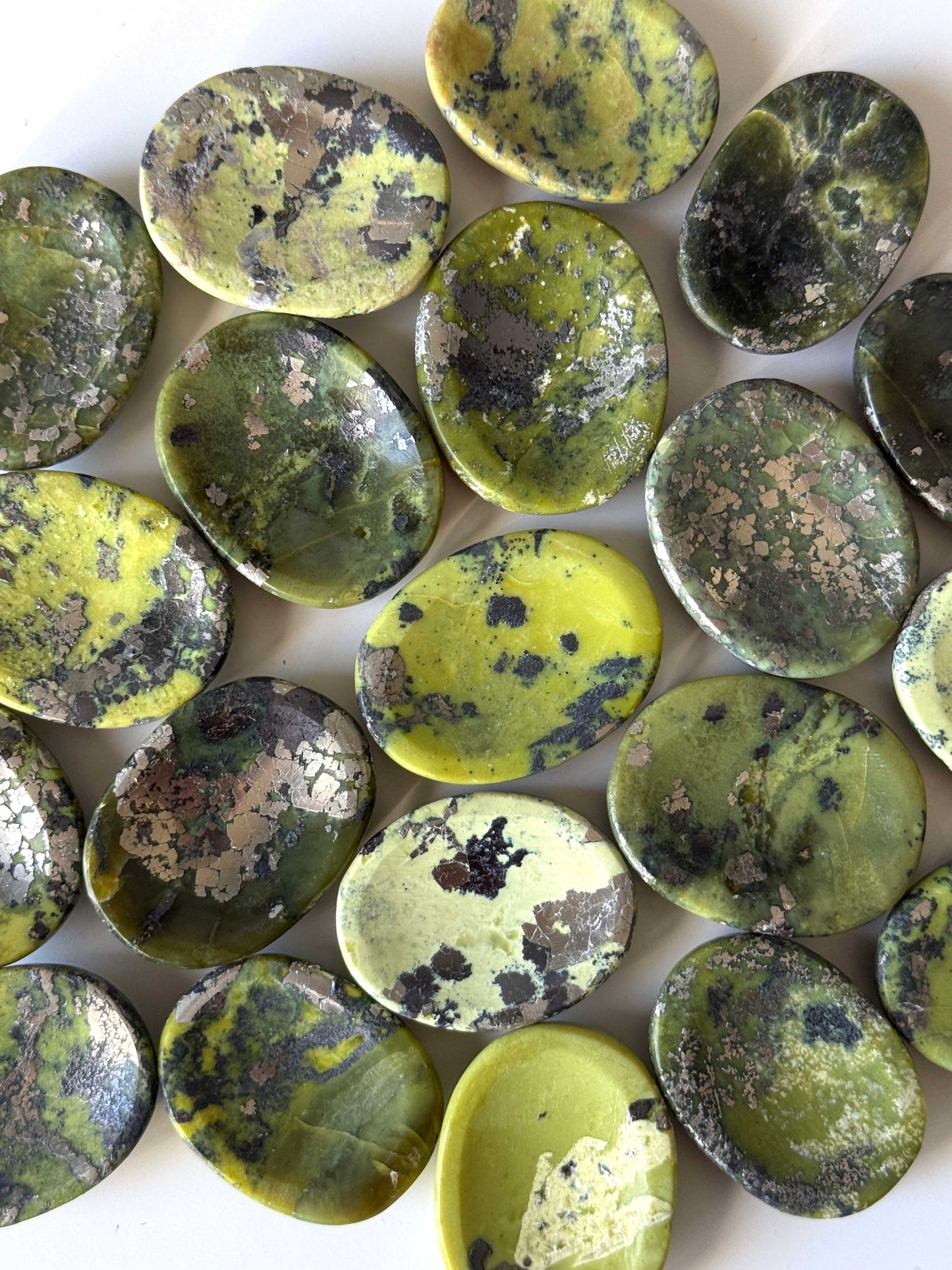 Serpentine Pyrite Worry Stone