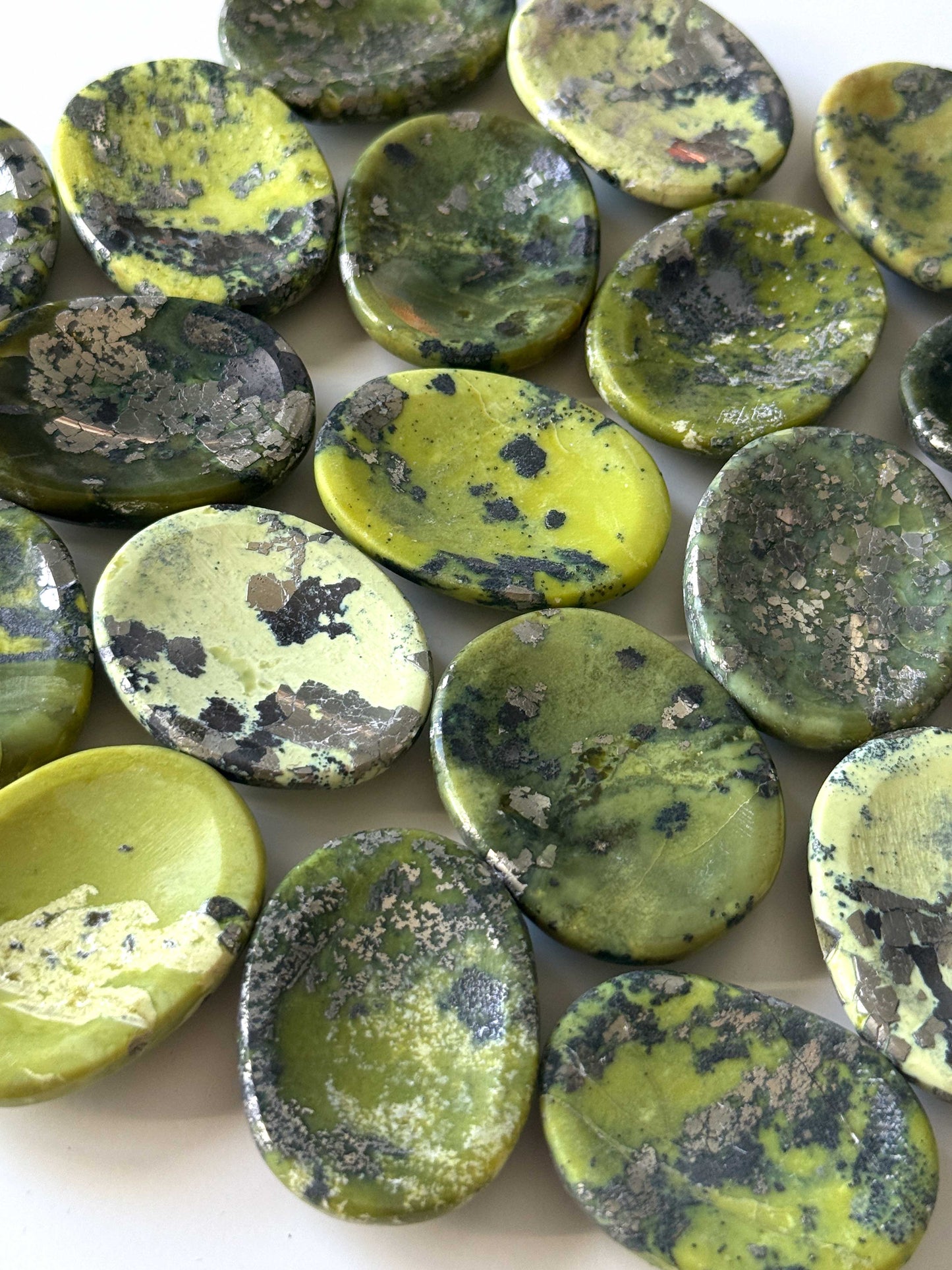 Serpentine Pyrite Worry Stone