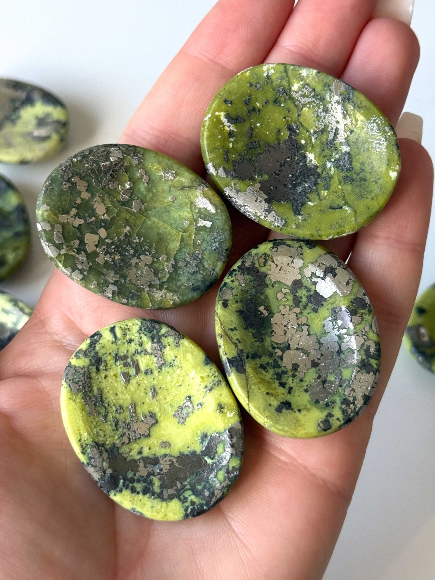 Serpentine Pyrite Worry Stone