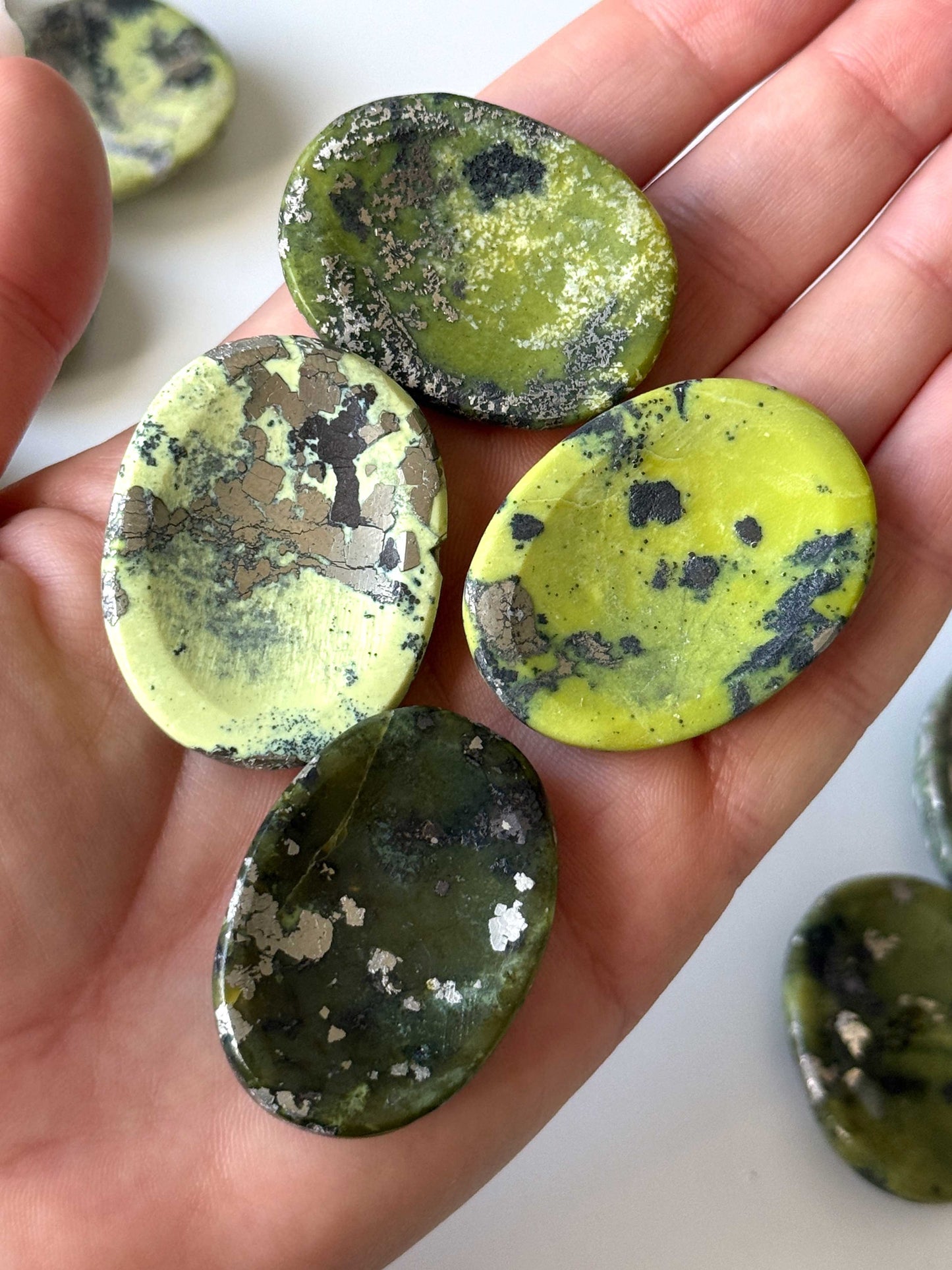 Serpentine Pyrite Worry Stone