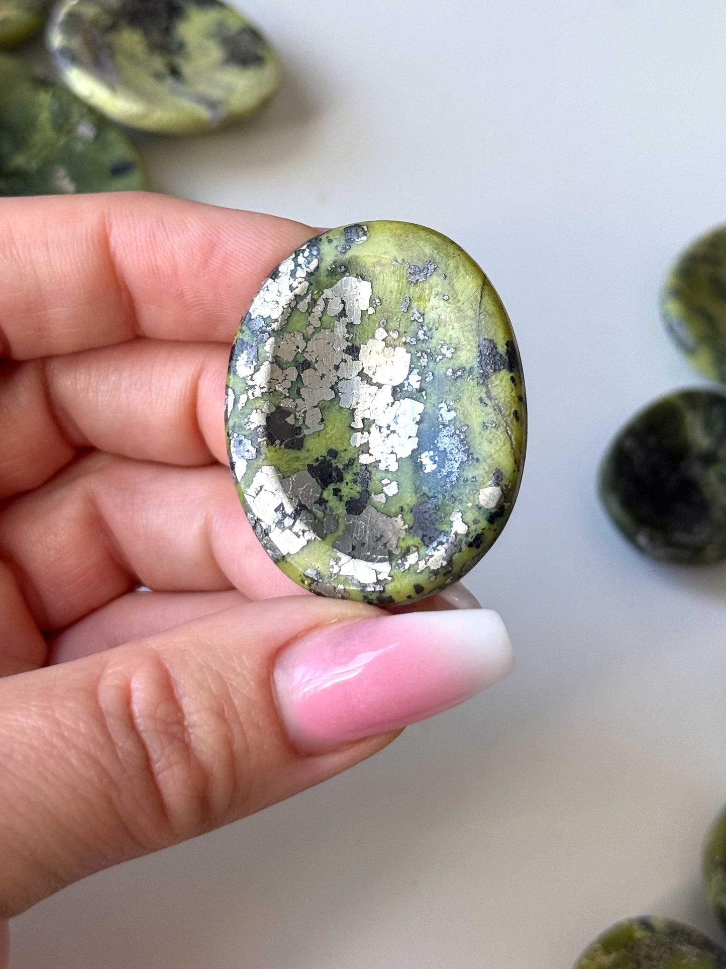 Serpentine Pyrite Worry Stone