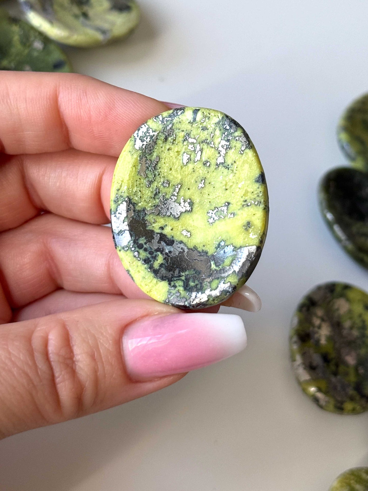 Serpentine Pyrite Worry Stone
