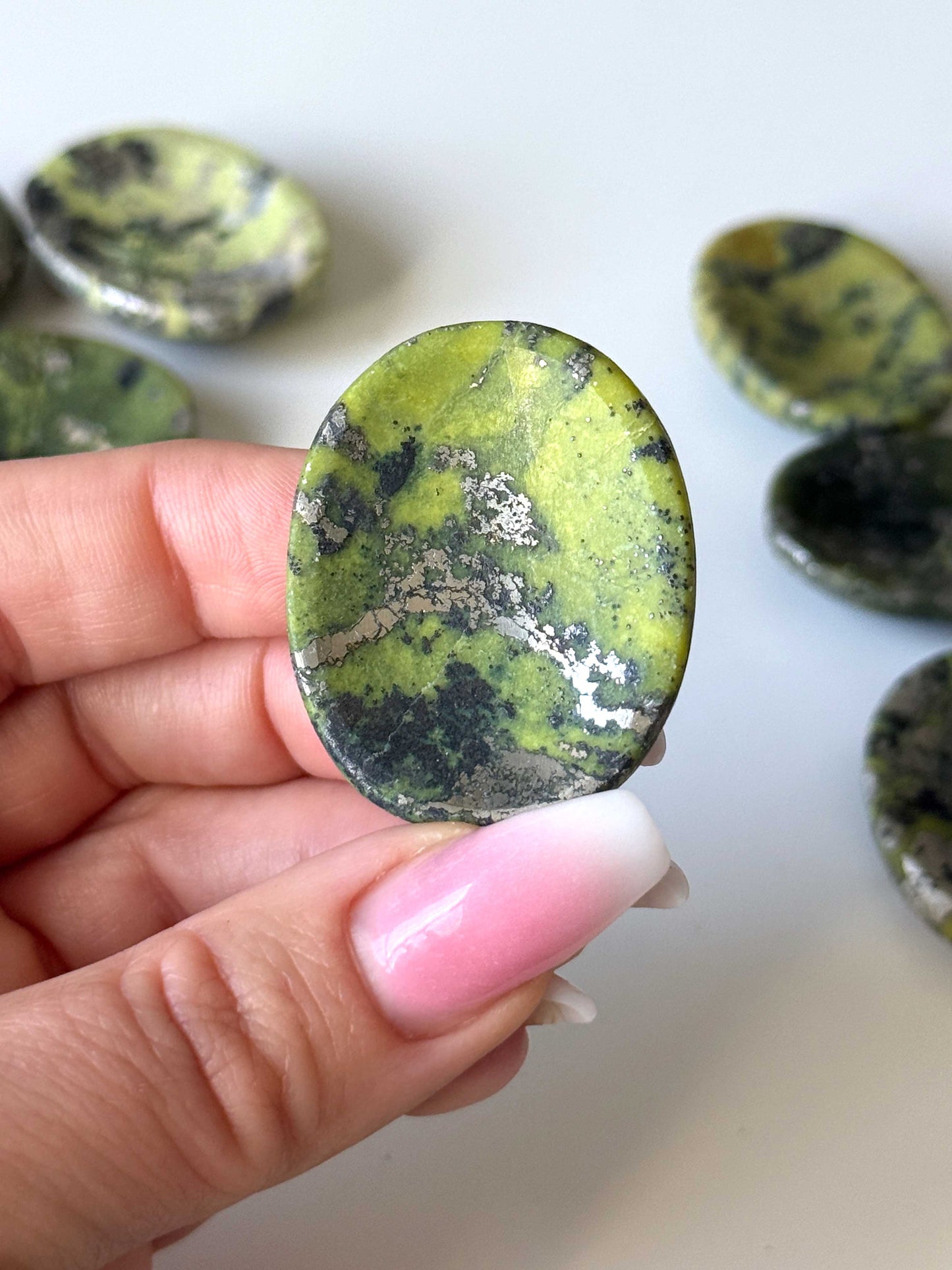 Serpentine Pyrite Worry Stone