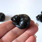 Silver Sheen Obsidian Sleeping Kitty Carving