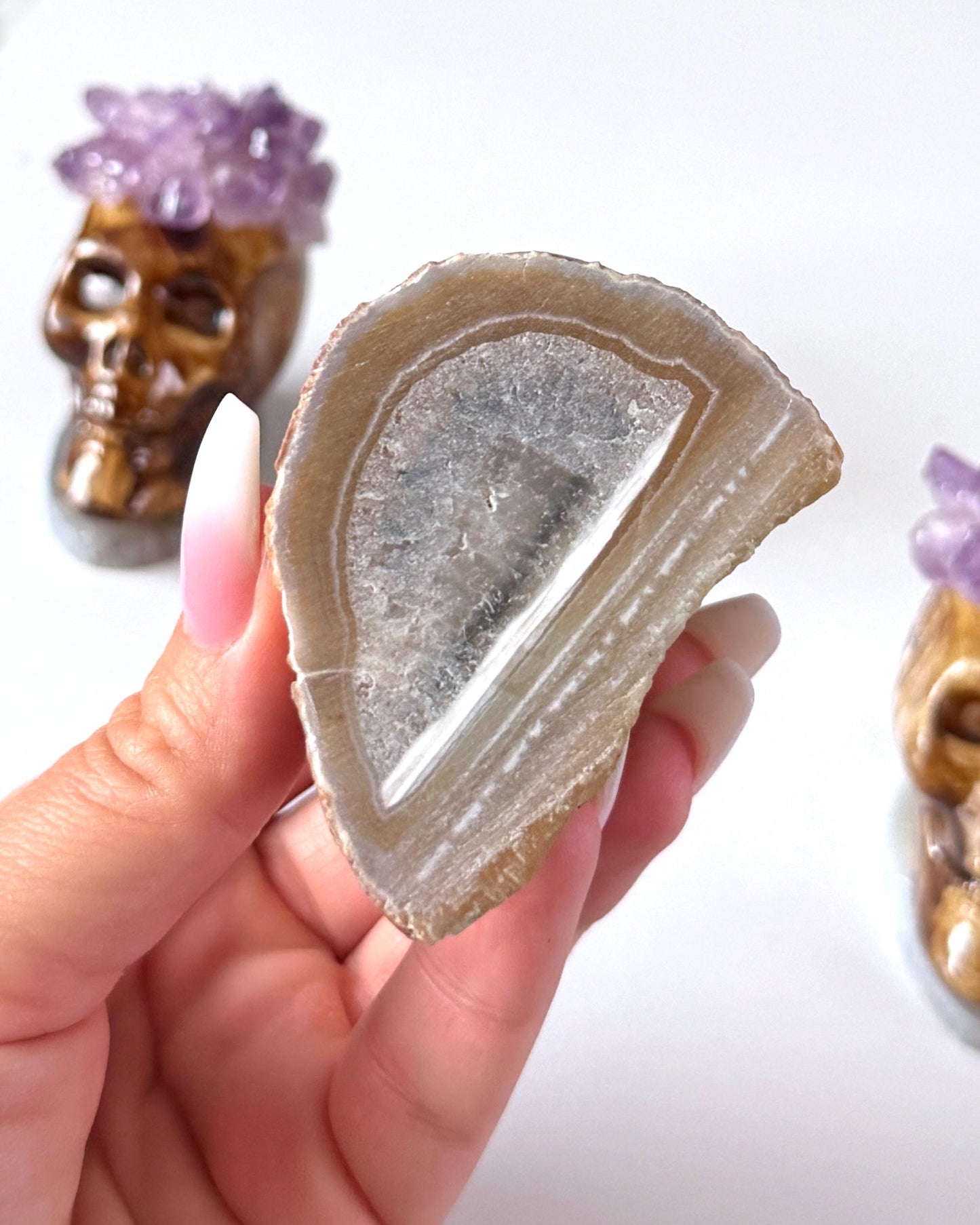 Amethyst Cluster Skull