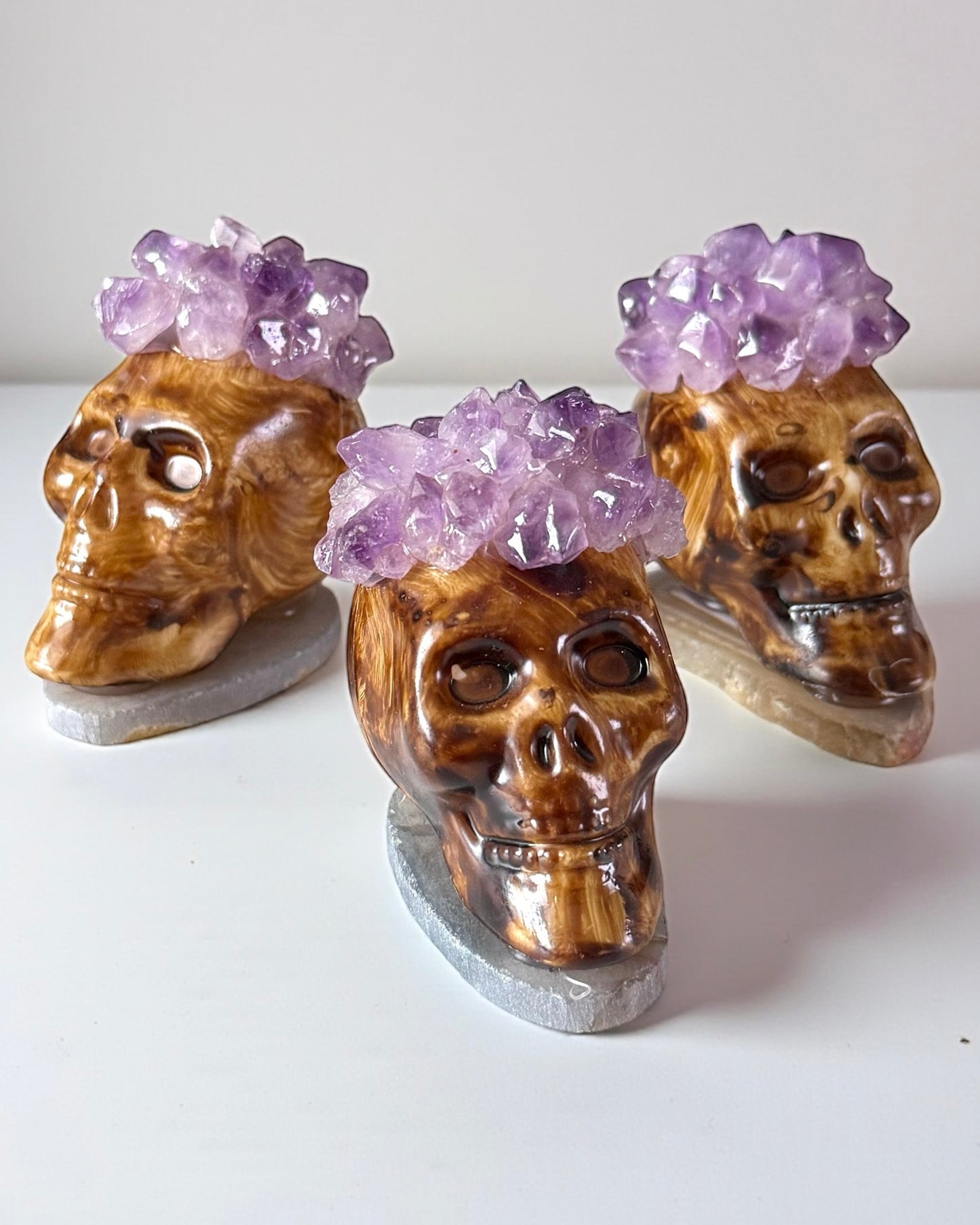 Amethyst Cluster Skull