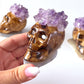Amethyst Cluster Skull