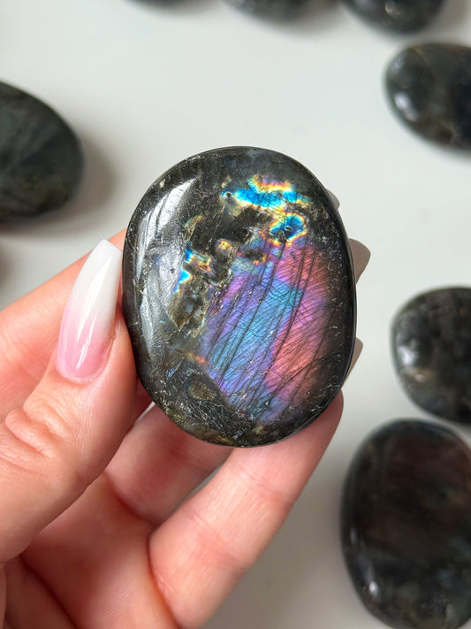 Spectrolite Labradorite Palm Stone