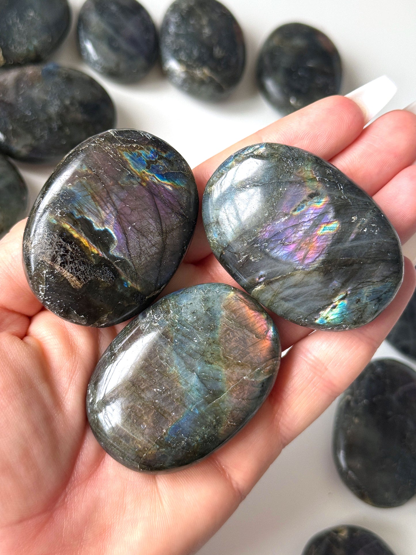 Spectrolite Labradorite Palm Stone
