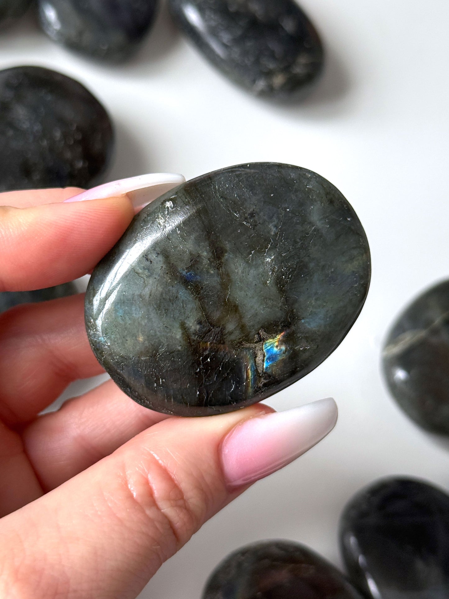 Spectrolite Labradorite Palm Stone