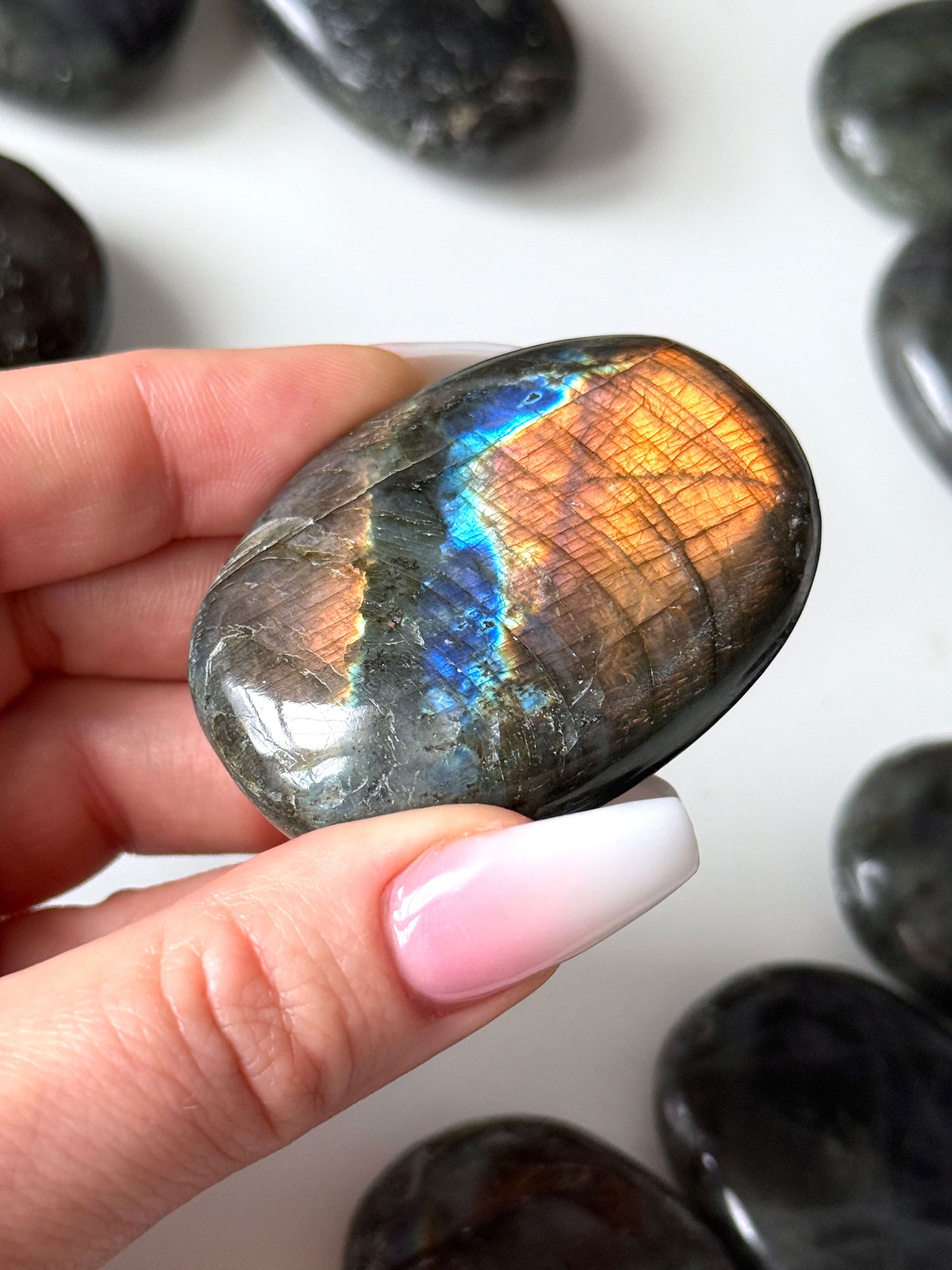 Spectrolite Labradorite Palm Stone