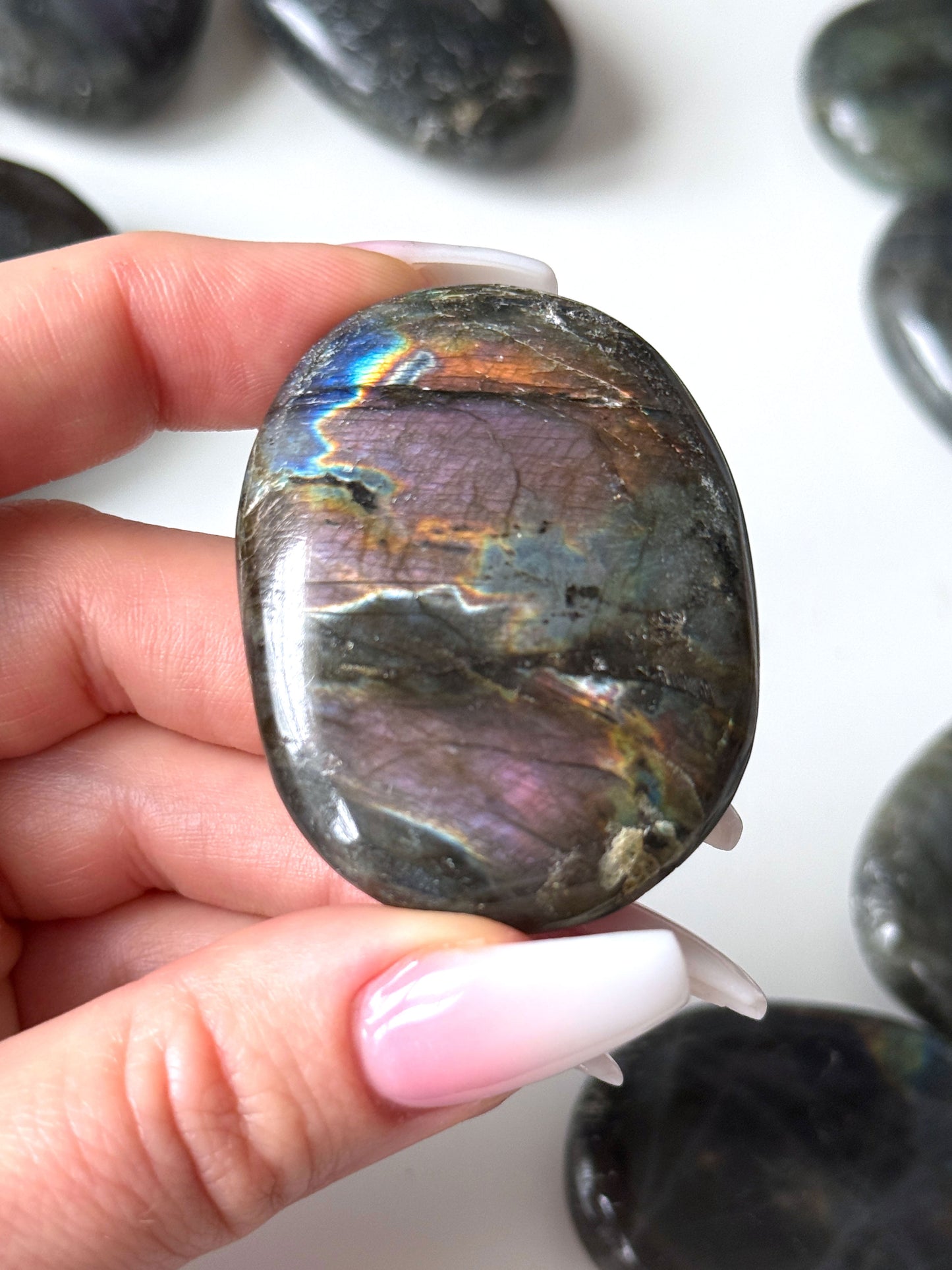 Spectrolite Labradorite Palm Stone