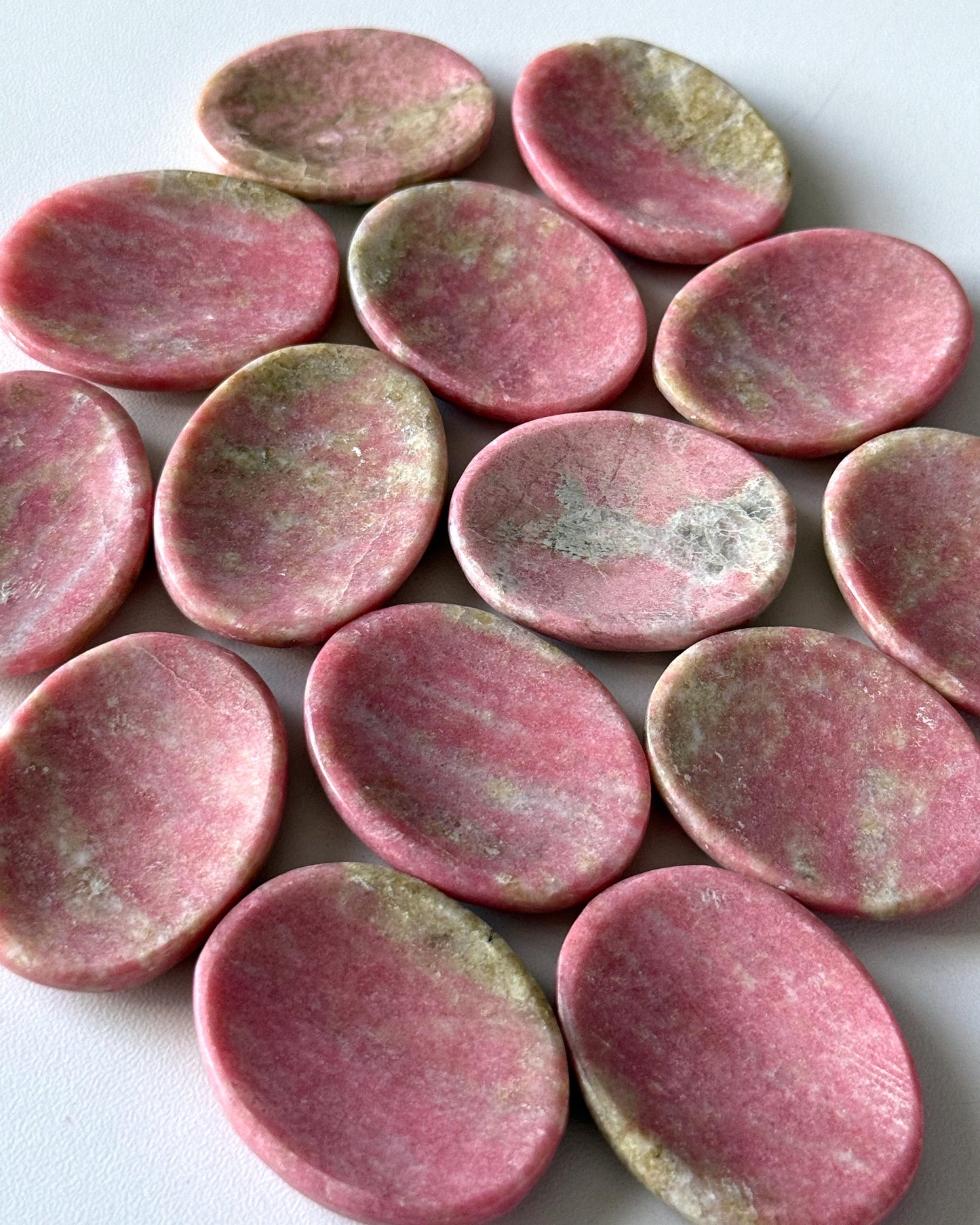 Thulite Quartz Worry Stone