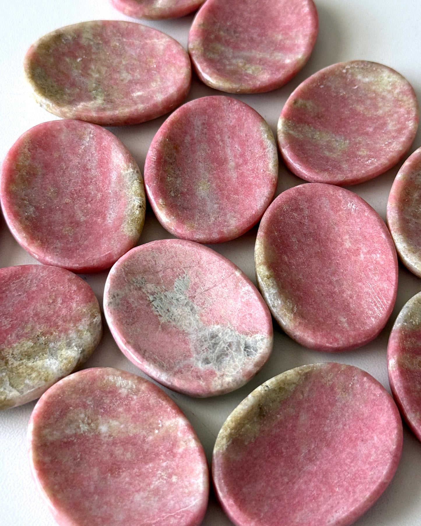 Thulite Quartz Worry Stone