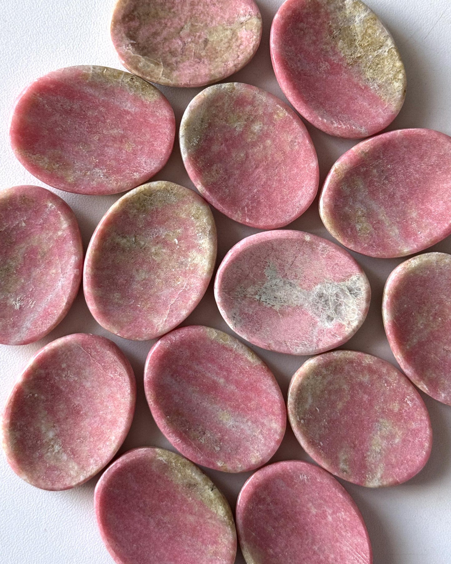 Thulite Quartz Worry Stone