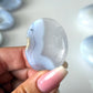 Blue Lace Agate with Dendrite Worry Stone