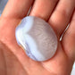 Blue Lace Agate with Dendrite Worry Stone