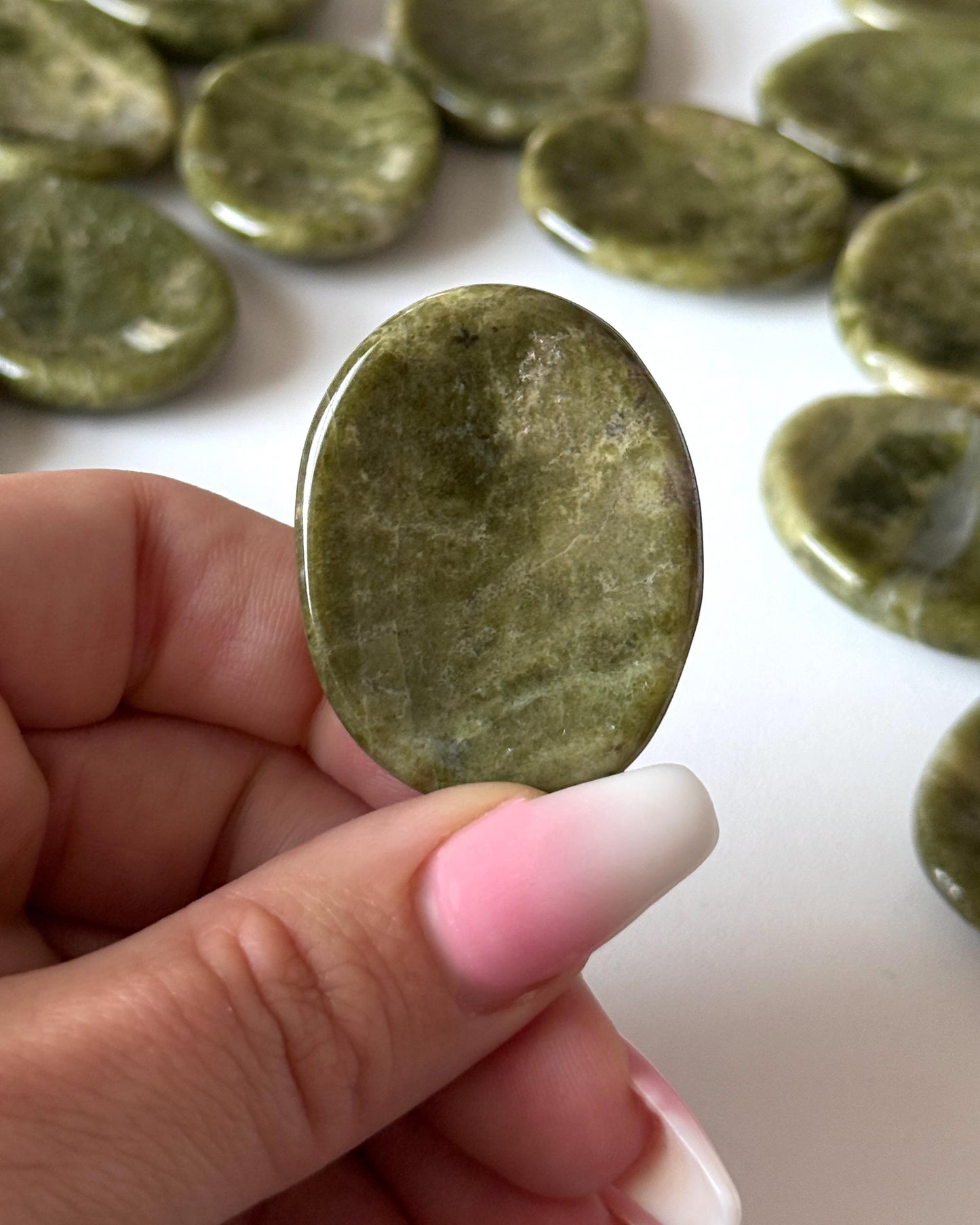 Earthy Vesuvianite Worry Stone