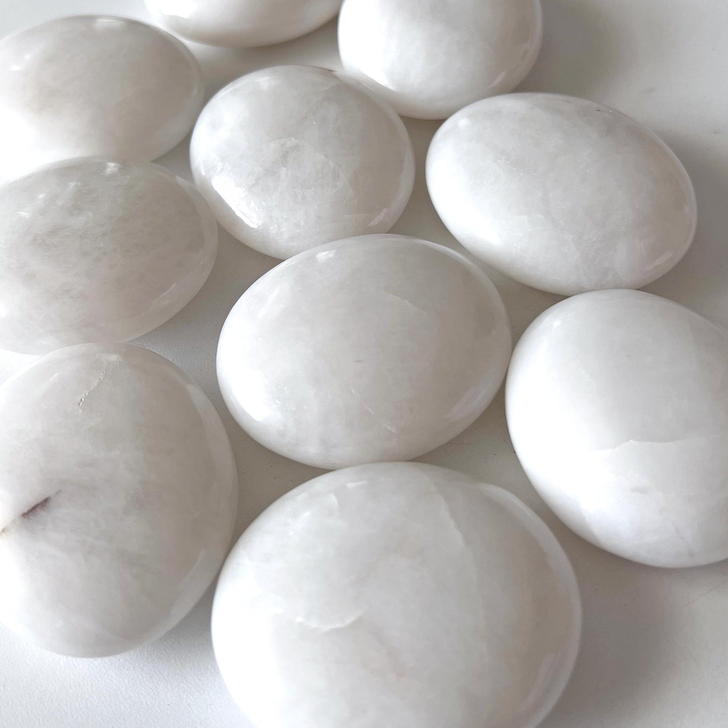 White Aventurine Palm Stone