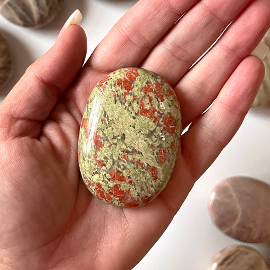 Unakite Palm Stone