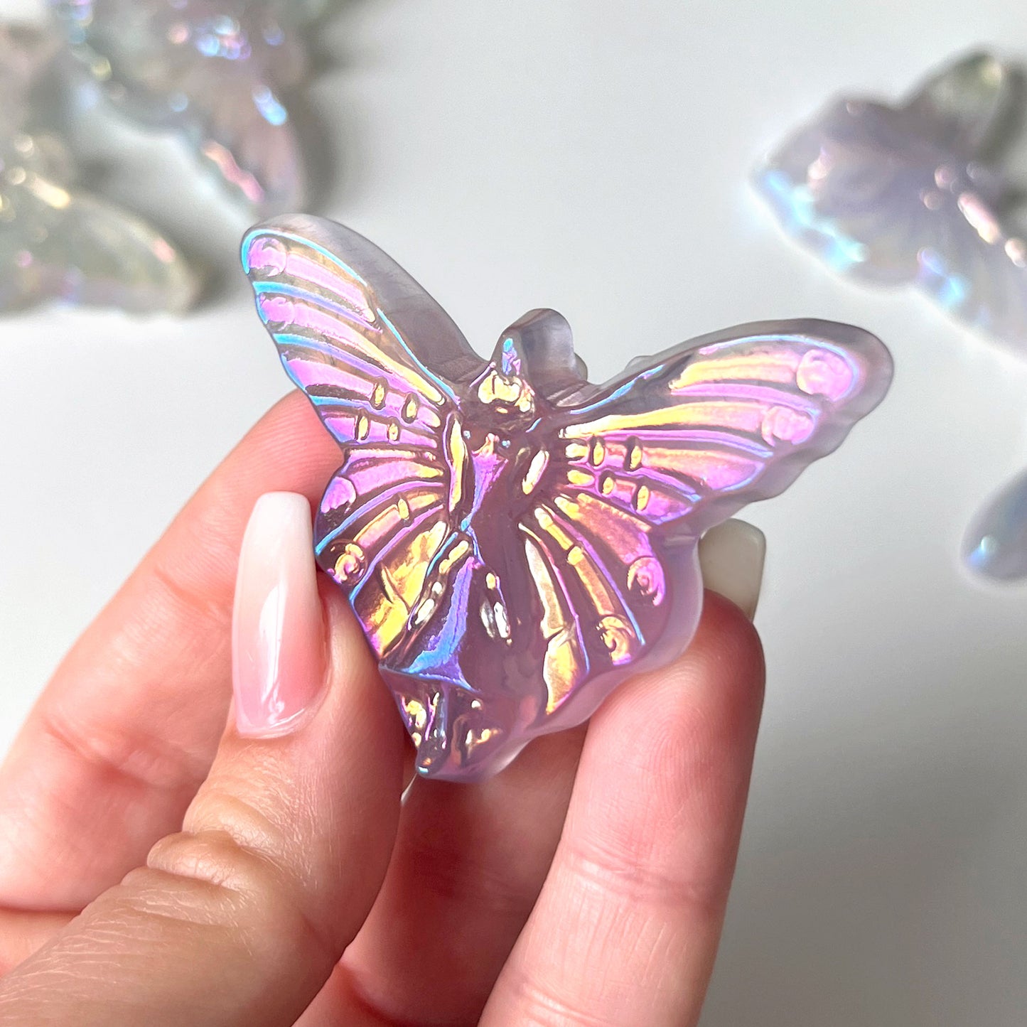 Aura Fluorite Fairy Carving