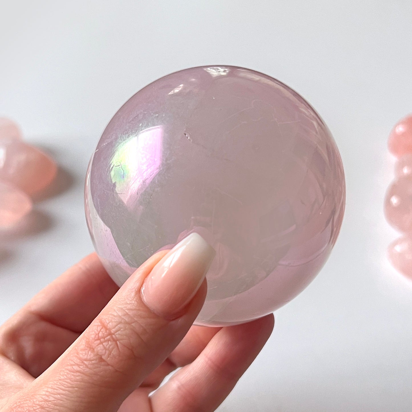 Aura Rose Quartz Sphere 65-73mm