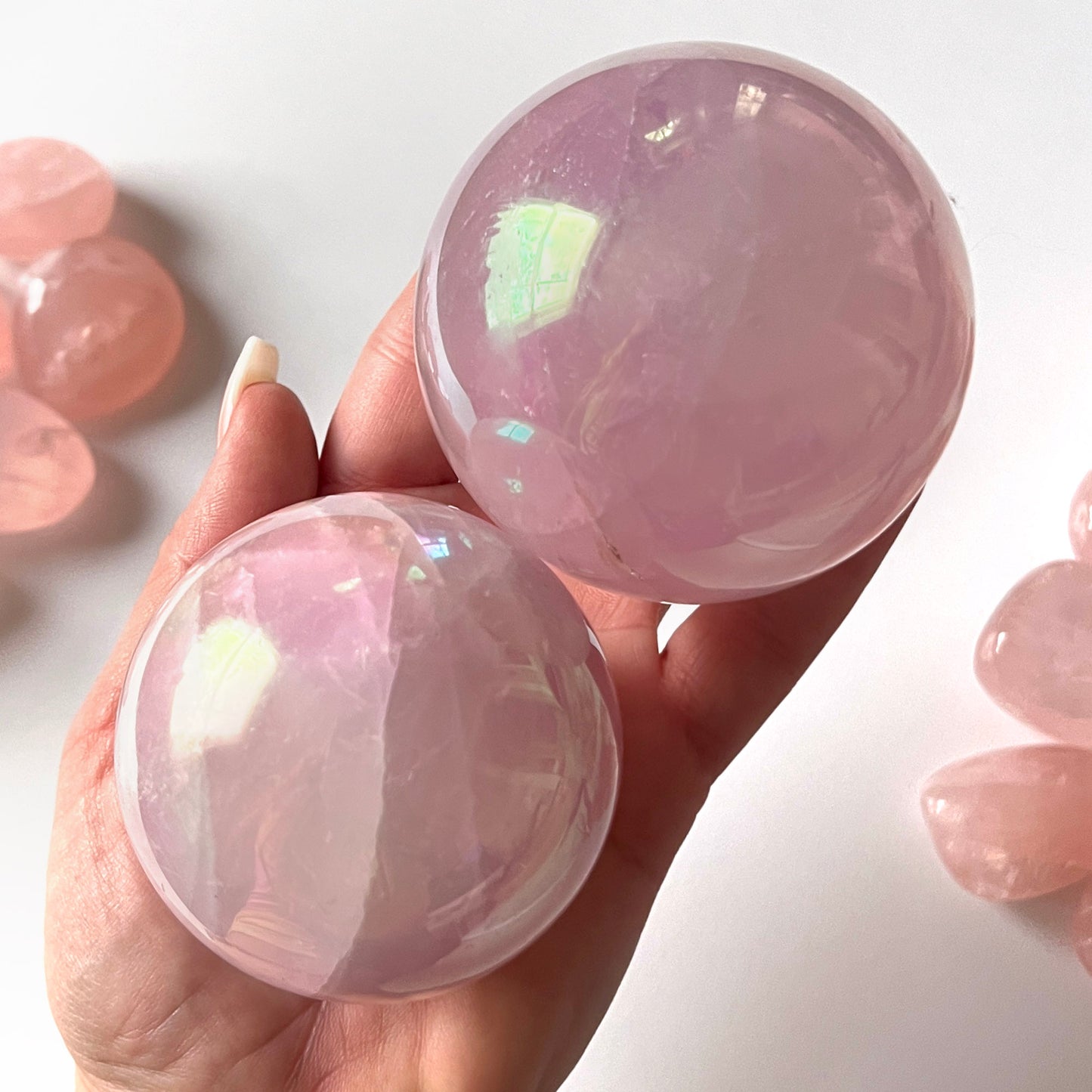 Aura Rose Quartz Sphere 65-73mm