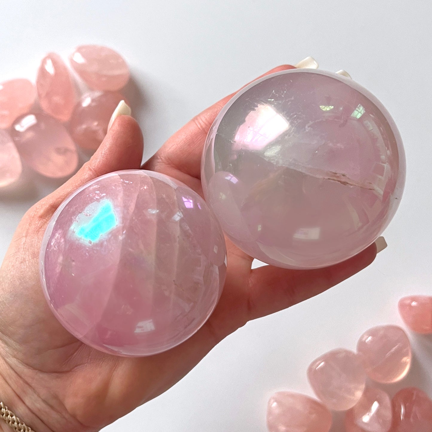 Aura Rose Quartz Sphere 65-73mm