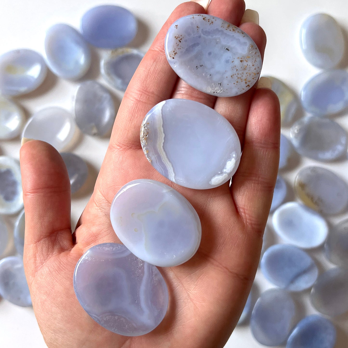 Blue Lace Agate Worry Stone