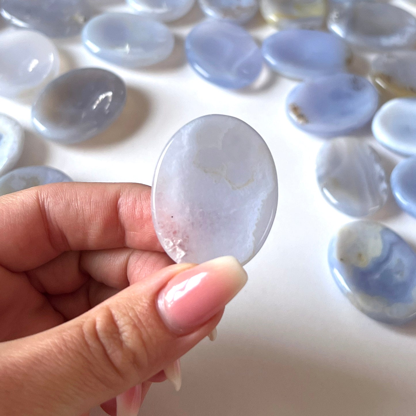 Blue Lace Agate Worry Stone