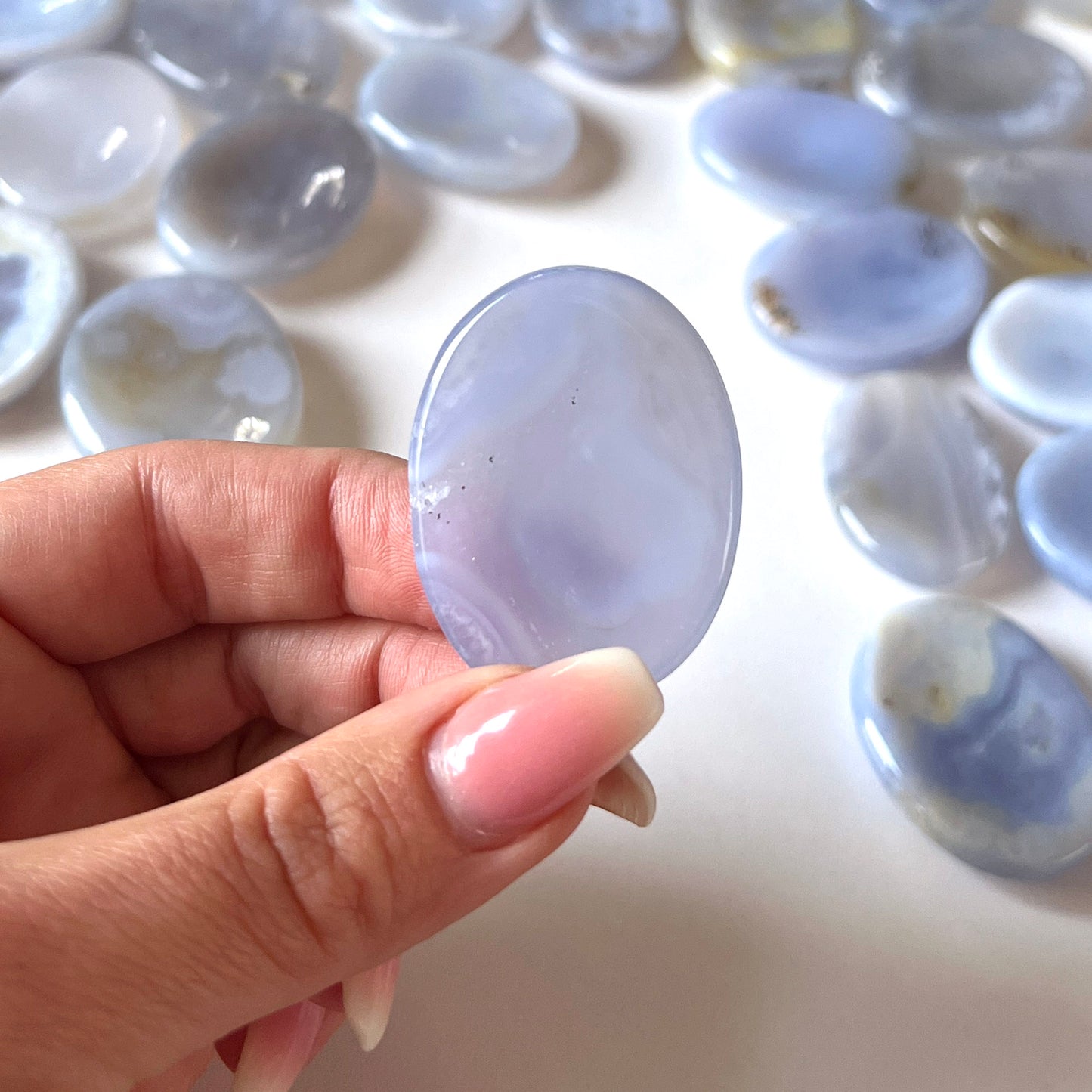 Blue Lace Agate Worry Stone