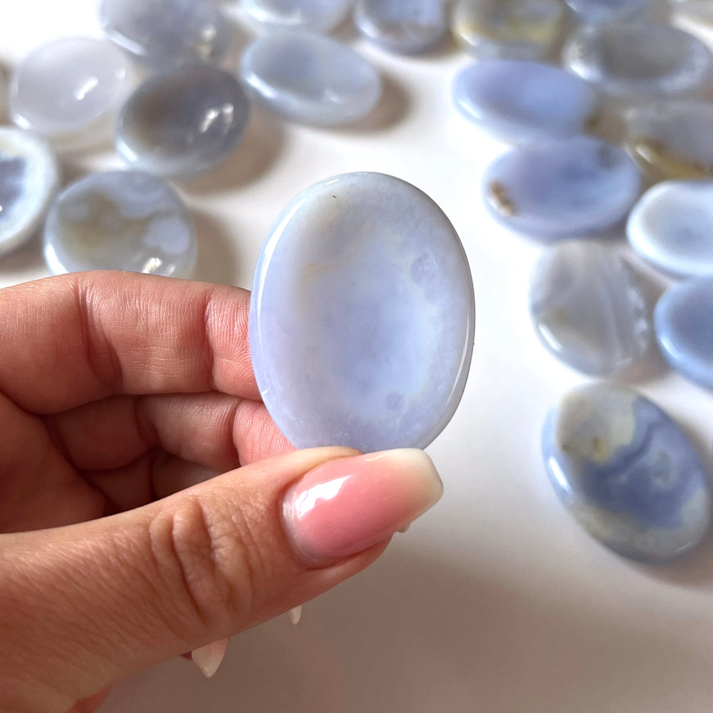 Blue Lace Agate Worry Stone