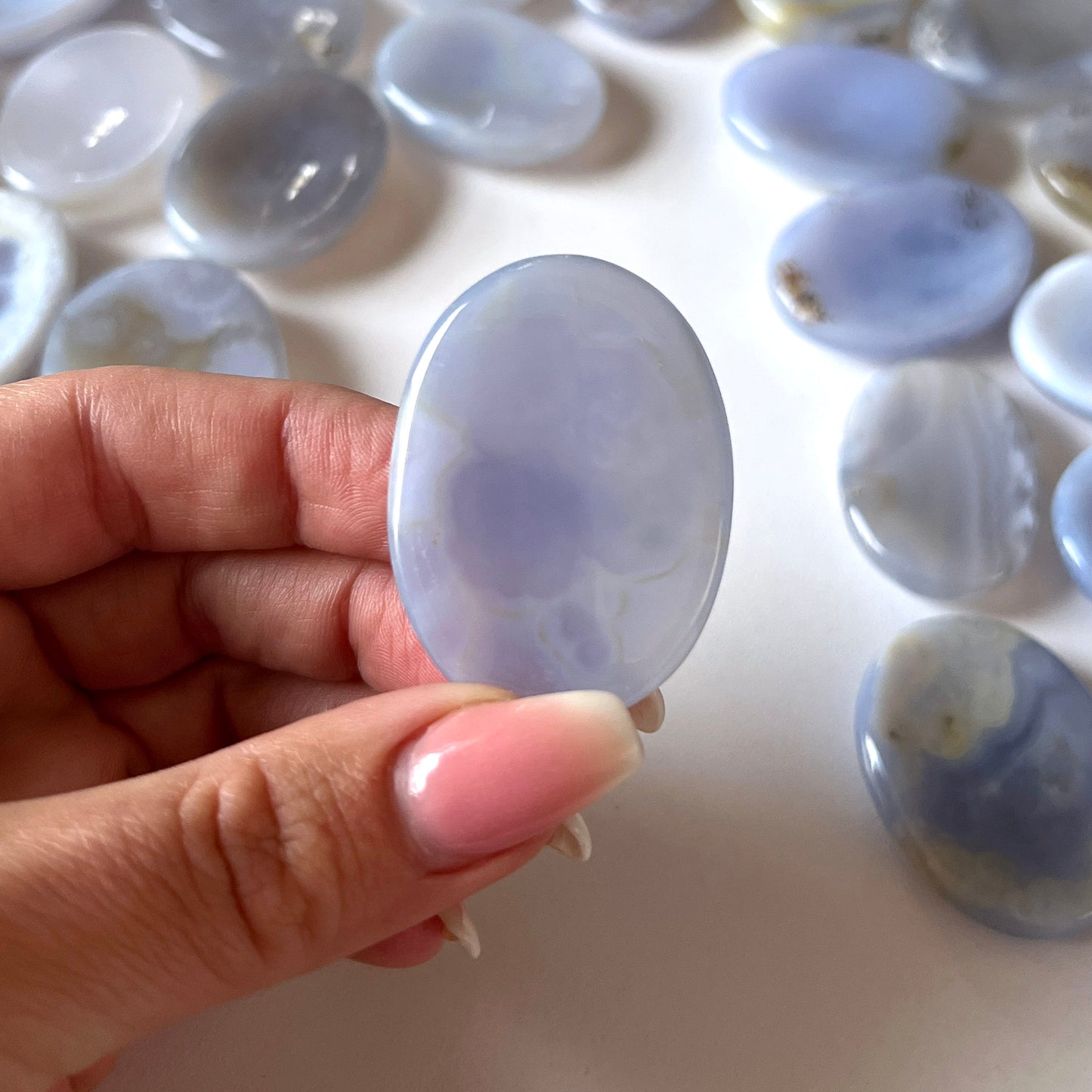 Blue Lace Agate Worry Stone