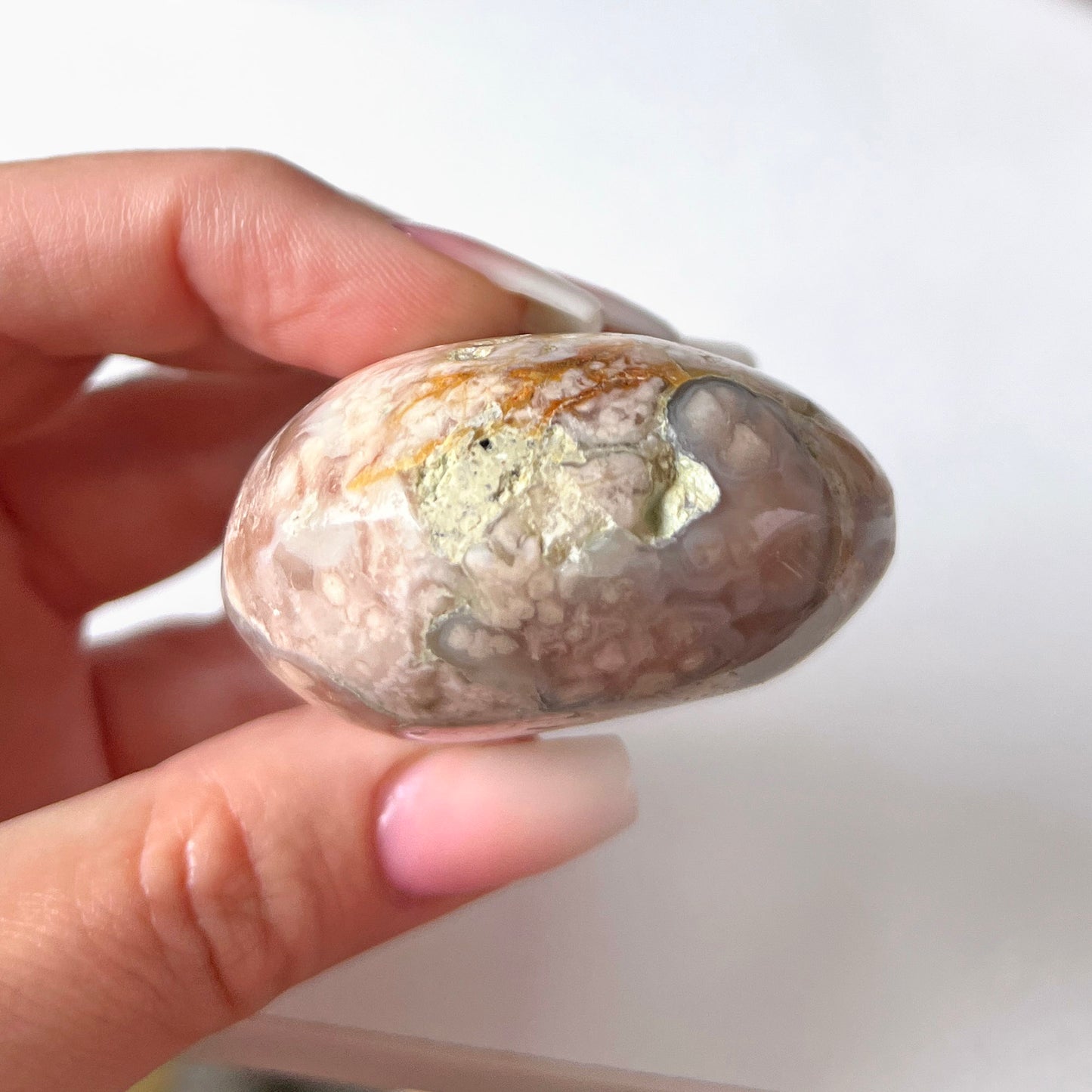 Flower Agate Palm Stone