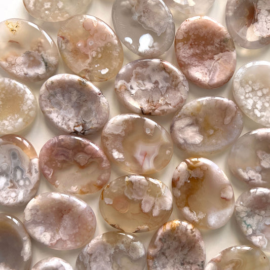 Flower Agate Worry Stone