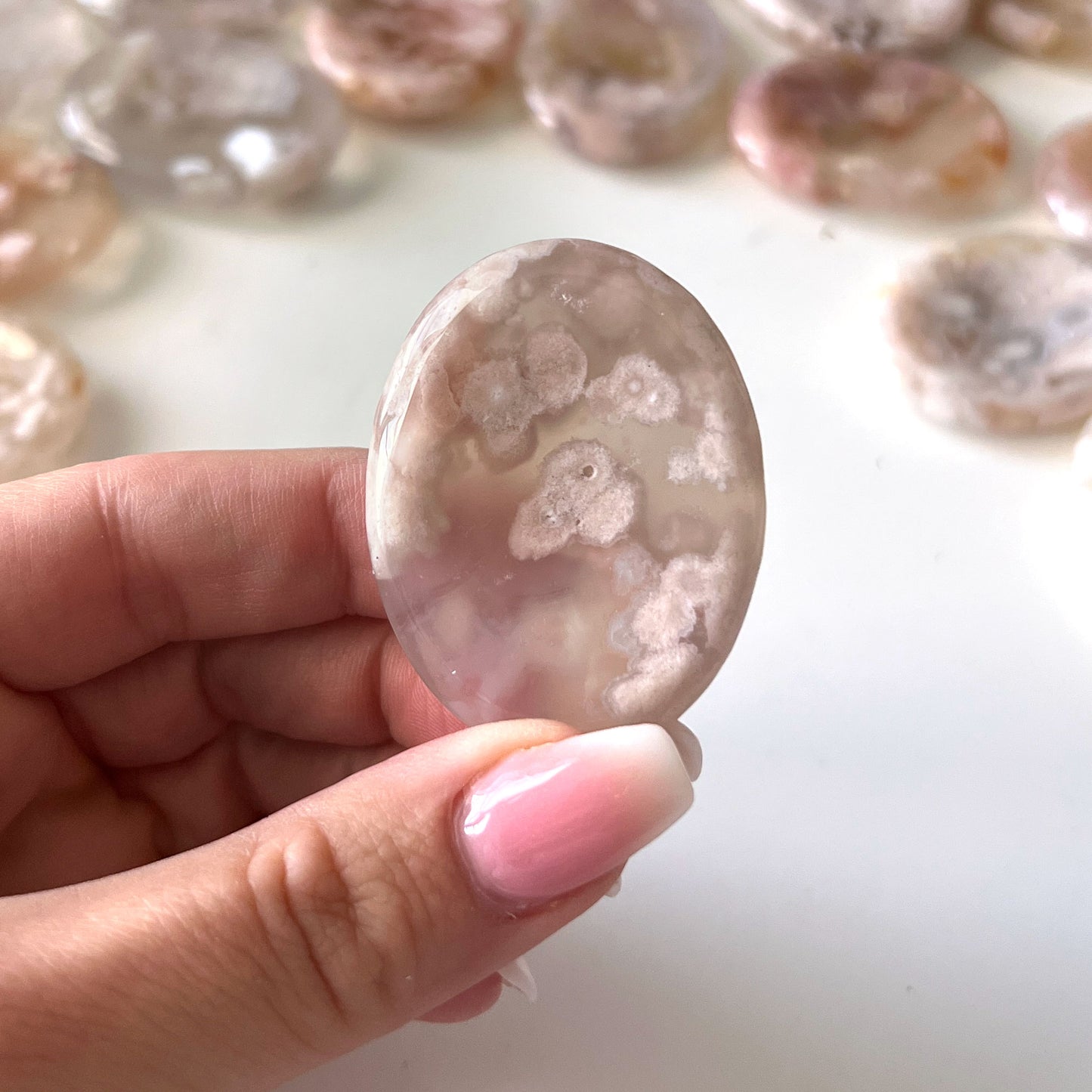 Flower Agate Worry Stone