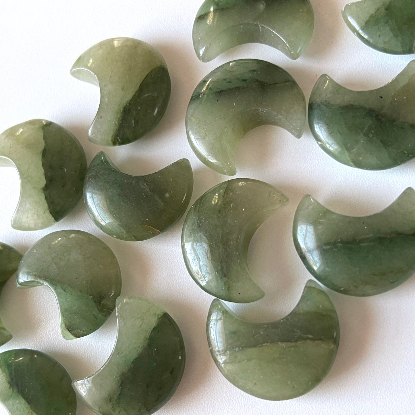 Green Aventurine Crescent Moon Carving