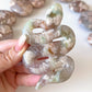 Green Flower Agate Snake Carving