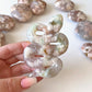 Green Flower Agate Snake Carving