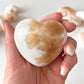 Pink Scolecite with Peach Stilbite Heart
