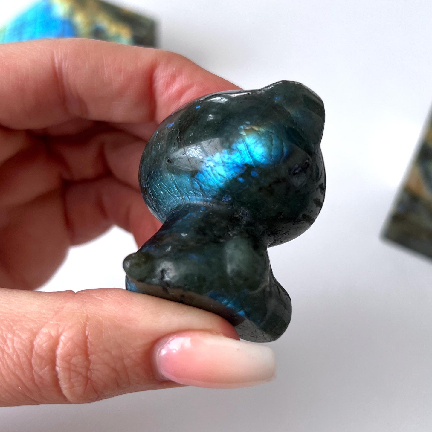 Labradorite Hello Kitty Carving