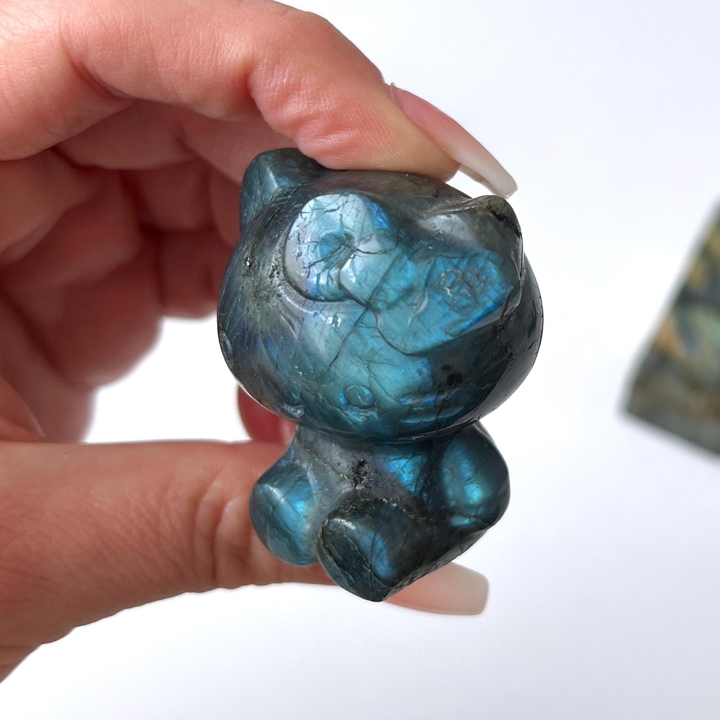 Labradorite Hello Kitty Carving