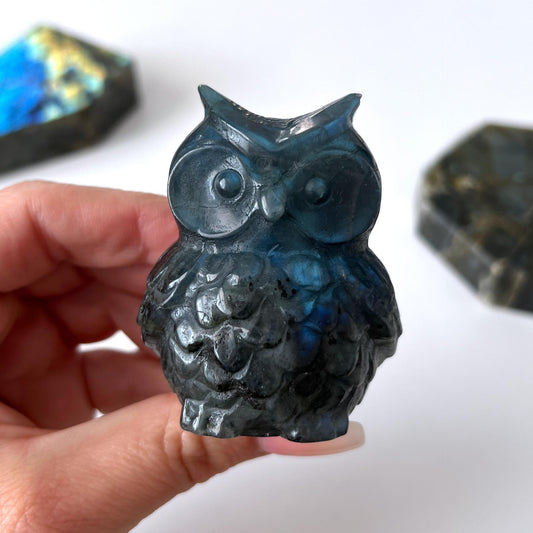 Labradorite Owl Carving